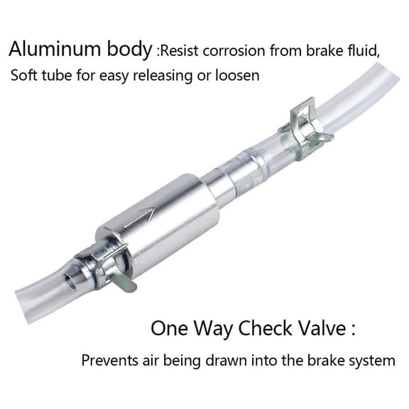 Solivara Brake Fluid Bleeding Hose With Check Valve For Motorcycle And Car Use (Silver,2Pcs)