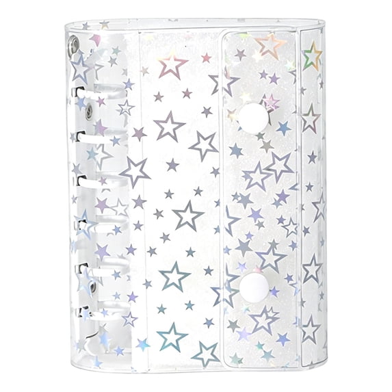 Solivara Budget Planner Notebook Cover Glitter Star Protector For Envelopes Journal Albums And Organizer Folder Loose(White,5.71*4.33in)