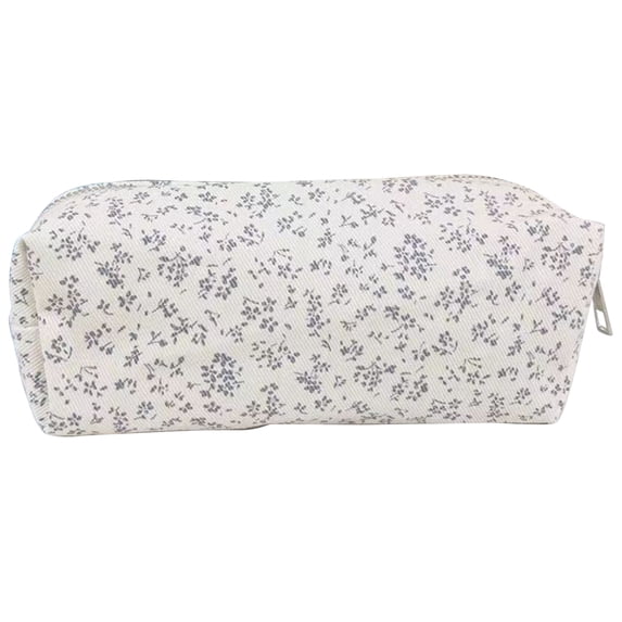 Solivara Canvas Pencil Case Large Capacity Cute Bowknot Multi Compartment Portable Storage Bag For Home Office(Light Violet,7.09*1.97in)