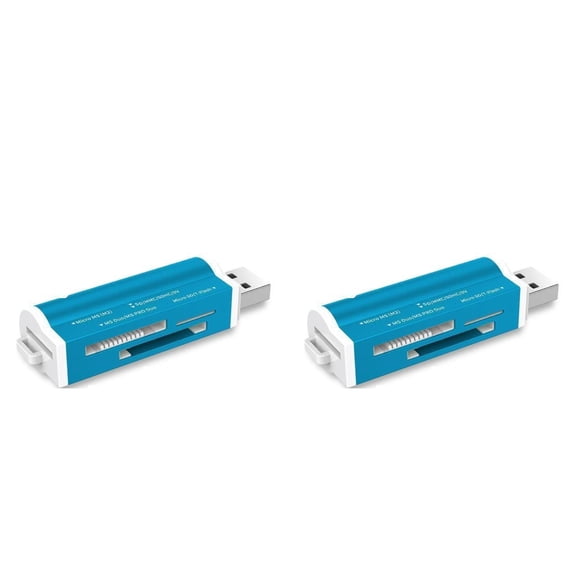 Solivara Card Reader Multi Function For Phone Pc Sd Tf Microsd Ms Blue 3.94 In