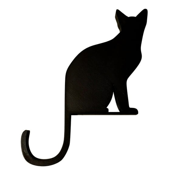 Solivara Cat Shaped Wooden Hook For Hanging Plants Jackets Keys Or Purse For Home Kitchen Dorm Bedroom Entryway(Black,one size)