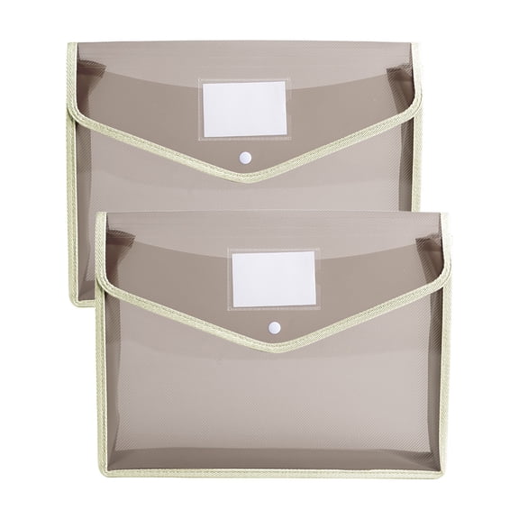 Solivara Clear Folder For Letter Size And Legal Documents With Button Fastener (Khaki,14.57 x 11.02 in)