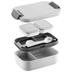Solivara Clearance Adult Stacked Lunch Box Large Capacity With Cutlery Set Leak Proof Container For Work(E,9.06in*5.91in*3.15in)