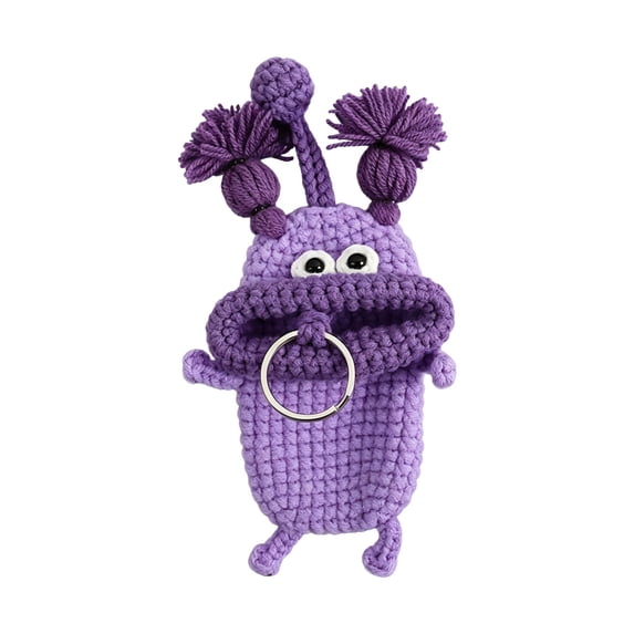 Solivara Clearance Big Mouth Design Hand Crocheted Key Cover Keychain Soft Key Protector Case With Key Ring For Women Men DIY(C,3.94in*1.57in*0.39in)