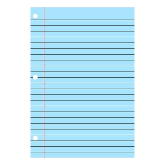 Solivara Colored Loose Paper 8x11 Inch College Ruled Lined 3 Hole Notebook Filler Paper For 3 Ring Binder(Blue,10.24*7.87*0.39in)