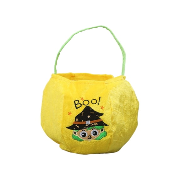 Solivara Custom Name Halloween Candy Bag Pumpkin Bucket Design For Trick Or Treat And Party Favor(Yellow,One Size)