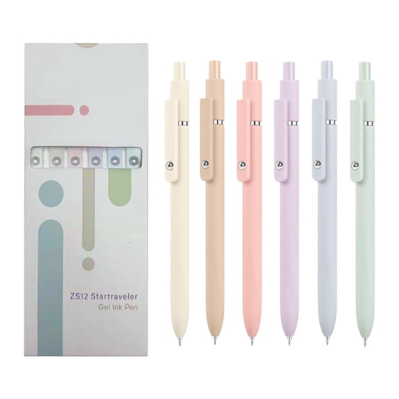 Solivara Cute Aesthetic Click Pen 0.5mm Point For Journaling And Note Taking Home Office (A*6,5.71*0.39in)