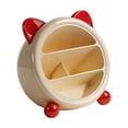 thumbnail image 1 of Solivara Cute Ear Shaped Desktop Storage Cup Multi Grid Stationery Container Slanted Organizer For Home Bedroom Study(Red,7.09*7.09*6.46in), 1 of 4