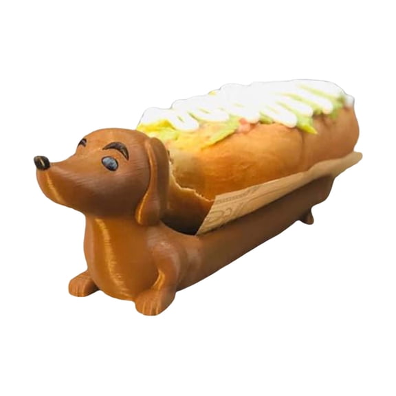 Solivara Cute Hot Dogs Shaped Serving Tray Candy Dish Dinner Plate Home Decor Puppy Dinnerplate Lovers(A,One Size)