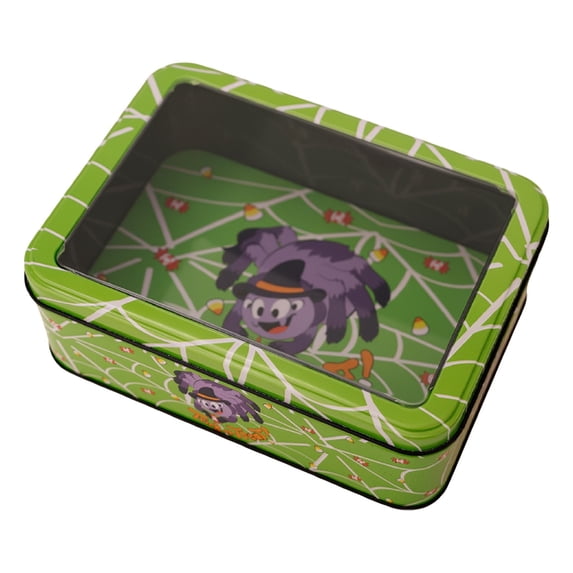 Solivara Heavy Duty Halloween Cookie Jar Metal Decorative Candy Storage Tin Canister Lid Kitchen Tabletop Decor