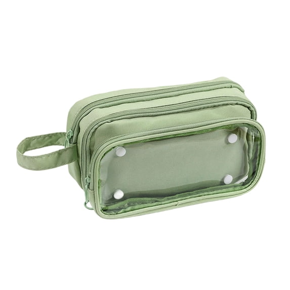 Solivara Detachable Pencil Case, Transparent Multi Layer Large Capacity Stationery Storage Bag High Value Design(Green,8.46*5.08in)