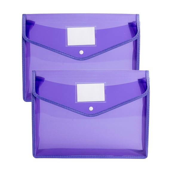 Solivara Documents Holder Envelope Folder Transparent Plastic File For Certificate And Legal Paper (Purple,14.57 x 11.02 in)