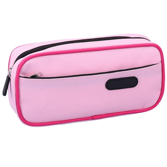 Solivara Double Layer Large Capacity Pen Bag Pencil Case For Home Office Stationery Organizer(Pink,8.66*3.54 in)
