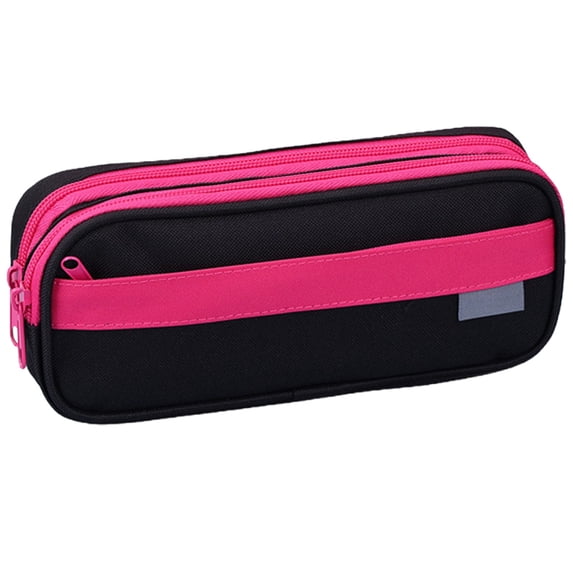 Solivara Double Layer Stationery Box Large Capacity Pencil Case For Home Office Organizer(Hot Pink,8.66*3.54 in)