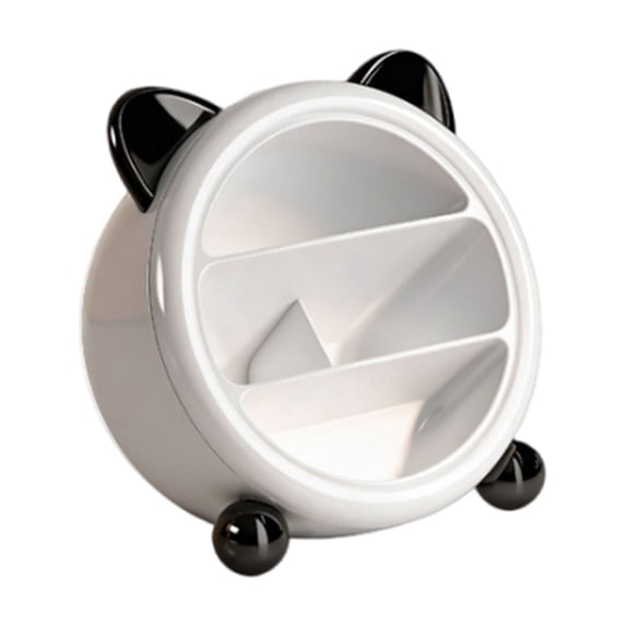 Solivara Ear Design Desktop Storage Cup Slanted Grid Organizer For Home Bedroom And Study(Black,7.09*7.09*6.46in)