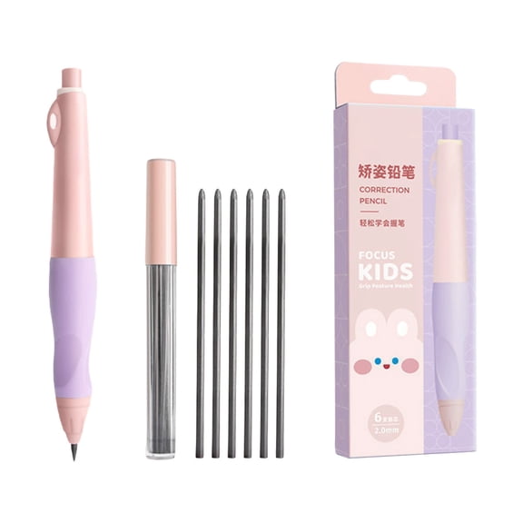 Solivara Ergonomic Mechanical Pencil For Handwriting Correction Comfort Grip Home Office (Pink,One Size)