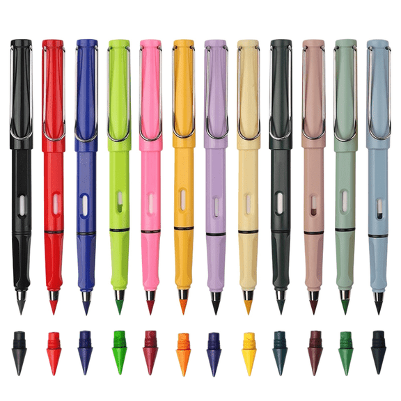Solivara Everlasting Magic Pencil Infinite Pen Pencil Unbreakable Sketch Tool Color Free No Sharpening No Ink For Art Writing And Drawing (Red,12Pcs)