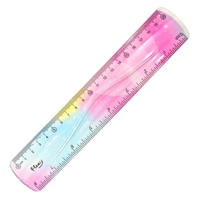 Solivara Flexible 8 Inch Bendable Soft Plastic Ruler Gradient Color With Inches And Centimeters(C,8.66in)