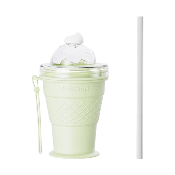 Solivara Foldable Ice Maker Cup Silicone Portable Ice Bottle With Lid For Summer Drinks And Iced Coffee(Green,6.30*3.94 in)