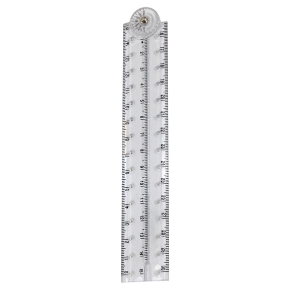 Solivara Foldable Ruler With Angle Protractor Adjustable Scale Multifunctional Measuring Tool Portable Acrylic,Clear,6.69 in
