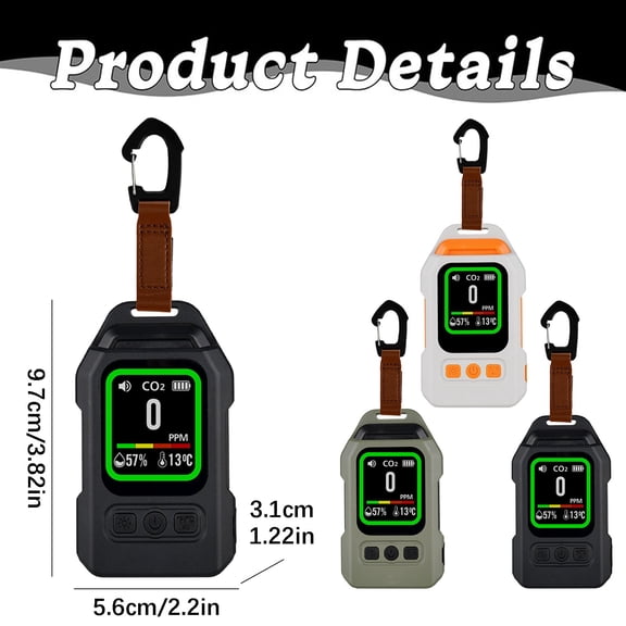 Solivara Gas Monitor With Backlight For Car Rv And Home Use (Green,3.94×2.36in)