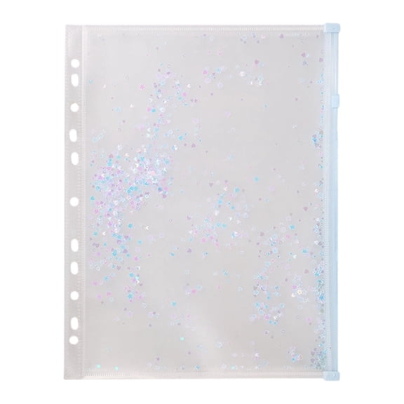 Solivara Glitter Sequin Plastic Zipper Envelope Folders With Pockets For Planner Filing And Document Storage(D,12.2*8.27in)
