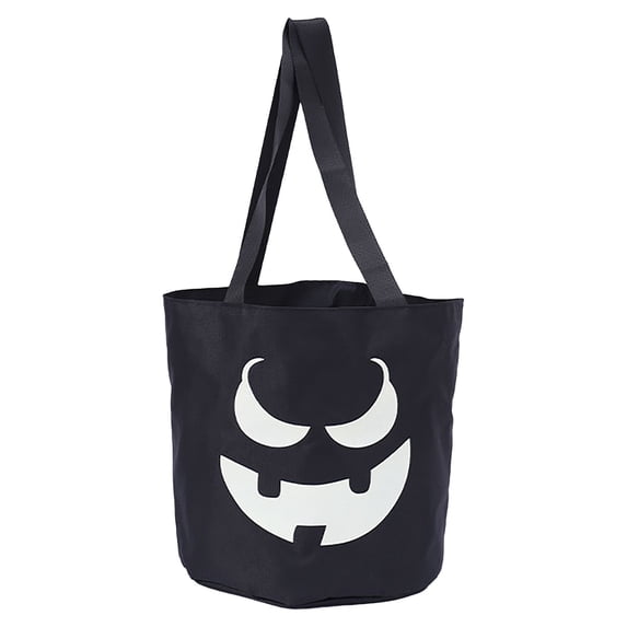 Solivara Glowing Halloween Basket Pumpkin Bucket Multi Purpose Trick Or Treat Candy Bag Halloween Decoration(Black,One Size)
