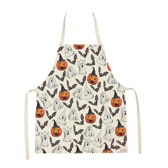 Solivara Halloween Pattern Apron Cosplay Funny Design Apron Dress Black For Women Men(Multicolor,26.77*21.65in)