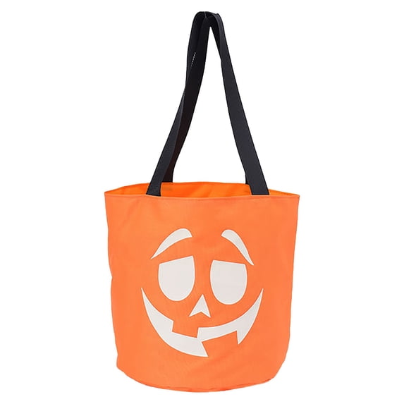 Solivara Halloween Pumpkin Basket Glowing Bucket Trick Or Treat Candy Bag For Event Decoration(Orange,One Size)