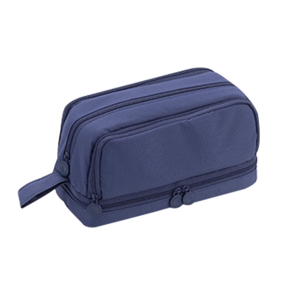 Solivara Japanese Style Stationery Case Double Solid Color For Home Desk Organizer (Navy,One Size)