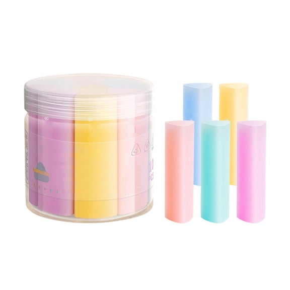 Solivara Jelly Color Triangular Eraser No Marks For Student Exam With Storage Bucket(B,1.97*0.59 in)