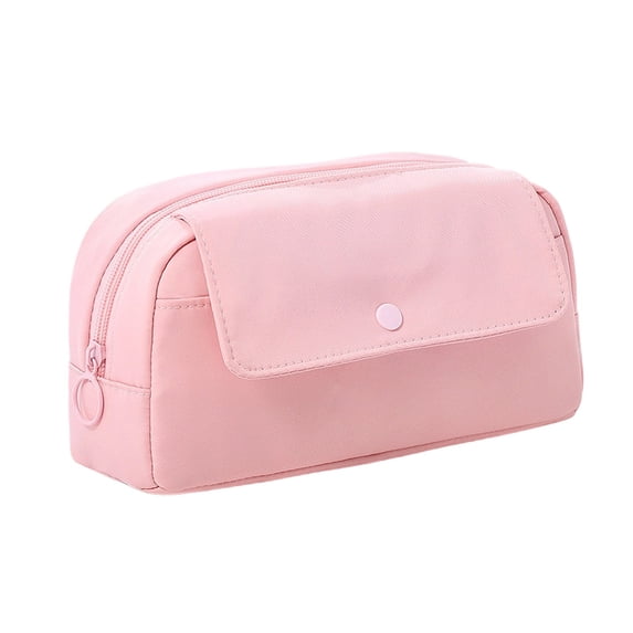 Solivara Kapibala Style Canvas Pencil Case Large Capacity Brown For Office And Home (D,8.66 × 4.72 × 3.54in)