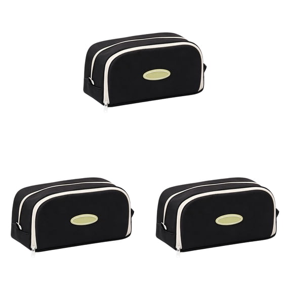 Solivara Korean Style Aesthetic Double Layer Canvas Pencil Case Large Capacity For Home Office(D*3,8.66*4.33in)