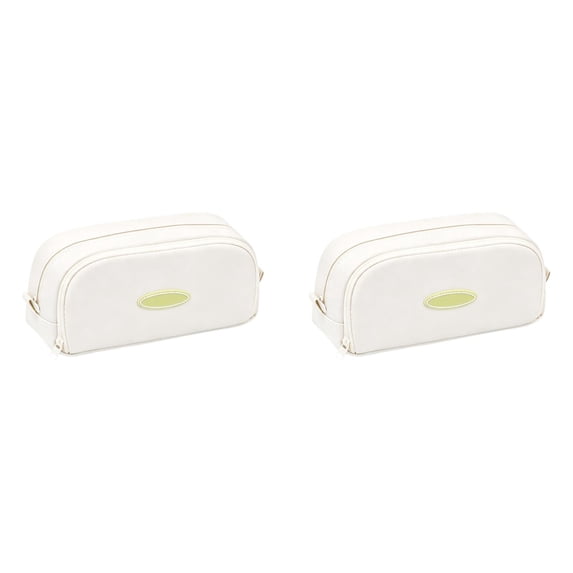Solivara Korean Style Large Capacity Double Layer Canvas Pencil Case Aesthetic For Home Office(C*2,8.66*4.33in)