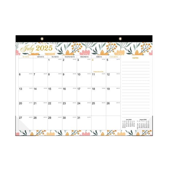 Solivara Large Desk Wall Calendar 18 Month From July 2025 To December 2026 For Home Office (Yellow,One Size)