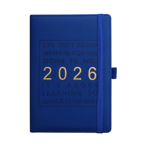 Solivara Leather Bound Daily Planner With Monthly Tabs (Dark Blue,8.27×5.51in)