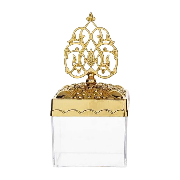 Solivara Light Gold Plated European Style Wedding Transparent Candy Box Container With Lid Fresh Preservation Case Acrylic(A,4.02*1.97*1.97in)