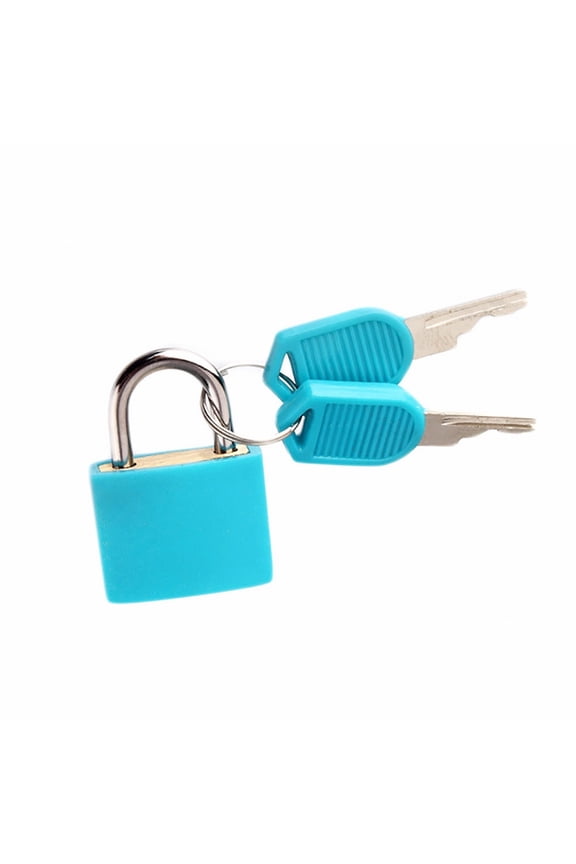 Luggage Padlock With Keys Keyed Metal Lock For Suitcase Locker And Travel Use (Sky Blue,1.26×1.22in)