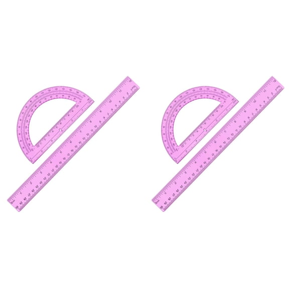 Solivara Math Protractor And Ruler Set For Geometry Drawing For Home And Office Use(Pink*2,2Pcs)