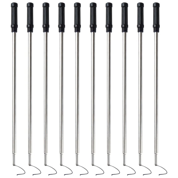 Solivara Medium Sized Pen Tips With Smooth Metal Coating And Replaceable Ink Cartridges For Round Ballpoint Pens Suitable For Replacing Shaped Ballpoint Pens (Black,4.57 × 0.98in)