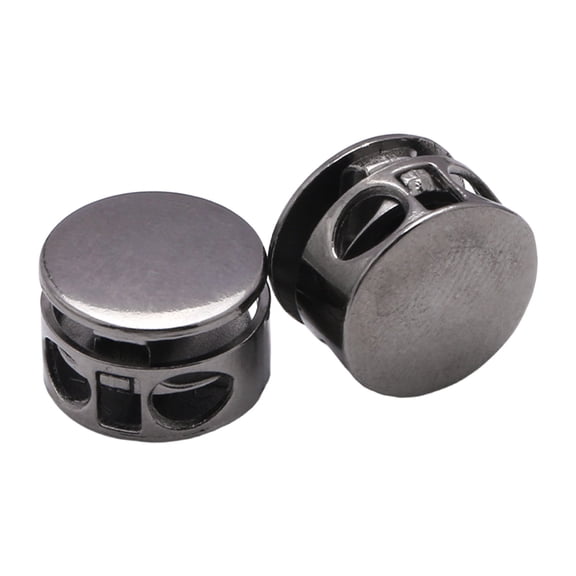 Solivara Metal Slider Fastener Double Hole For Drawstring Spring Stopper Pack Of 50 (Dark Gray,0.39*0.39in)