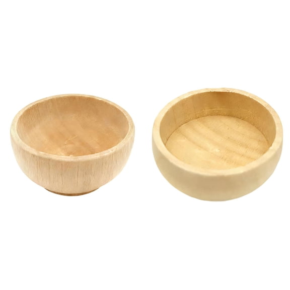 Solivara Mini Wood Bowl Unfinished For Diy Craft Painting And Home Art Project(A*1+B*1,2.17*2.17+1.85*1.85in)