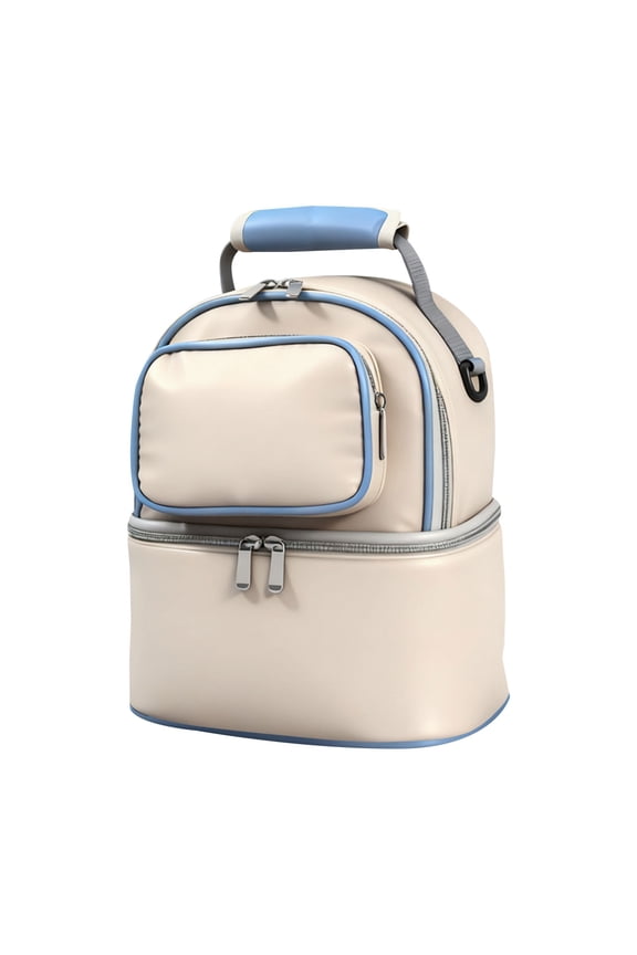 Multi Functional Mom Portable Backpack, Insulated Double Layer Baby Bag For Travel And Daily Outing(Milan color,9.4*11.8in)