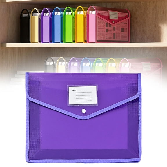 Solivara No Divider Transparent Expandable Folder For Home And Office Paper (Purple*2,2Pcs)
