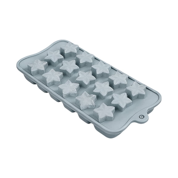 Solivara Nonstick 3D Star Silicone Mold 15 Cavity For Cake Candy And Tray Kitchen Ice Grid Silica Gel(Grey,8.27*3.94*0.63in)