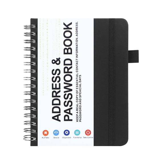 Solivara Password Log Book For Website And User Name Record (Black,5.51×4.72in)