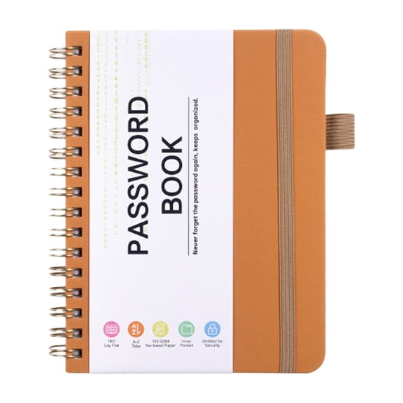 Solivara Password Notebook With Tabs For Internet Passwords And Personal Data (Coffee,5.51 x 4.72 in)