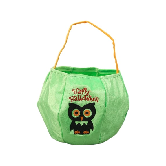 Solivara Personalized Halloween Trick Or Treat Bag With Name Pumpkin Bucket Design For Kids Party(Green,One Size)