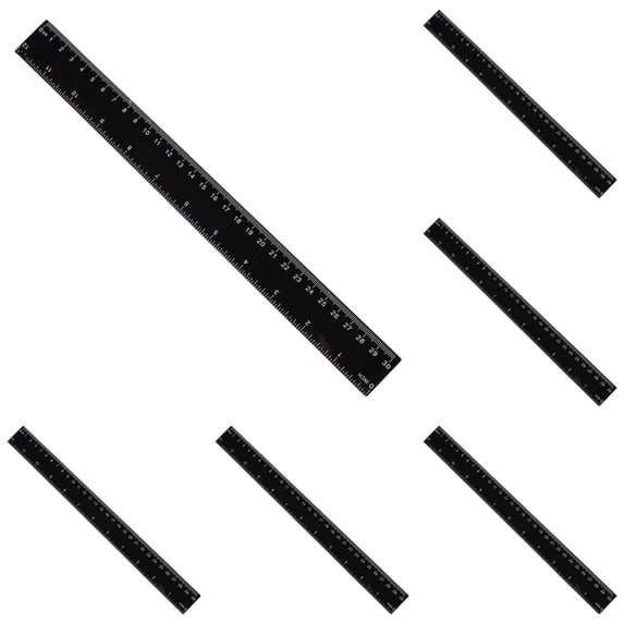 Solivara Plastic 30cm Ruler Straight Centimeter Scale For Home Office Art And Measuring(Black*5,11.81*1.18in)