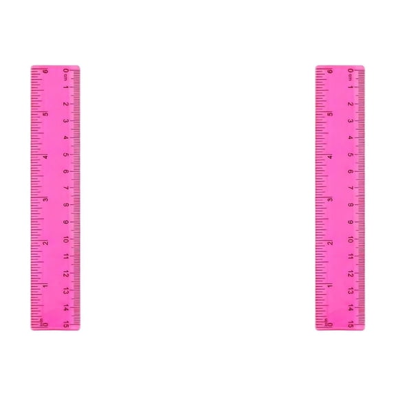 Solivara Plastic Centimeter Ruler 15cm Straight For Home Office Art And Measuring(Pink*2,6.14*1.18in)